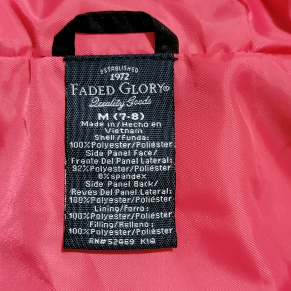 NWT Pink and black girls puffer jacket - Picture 6 of 7